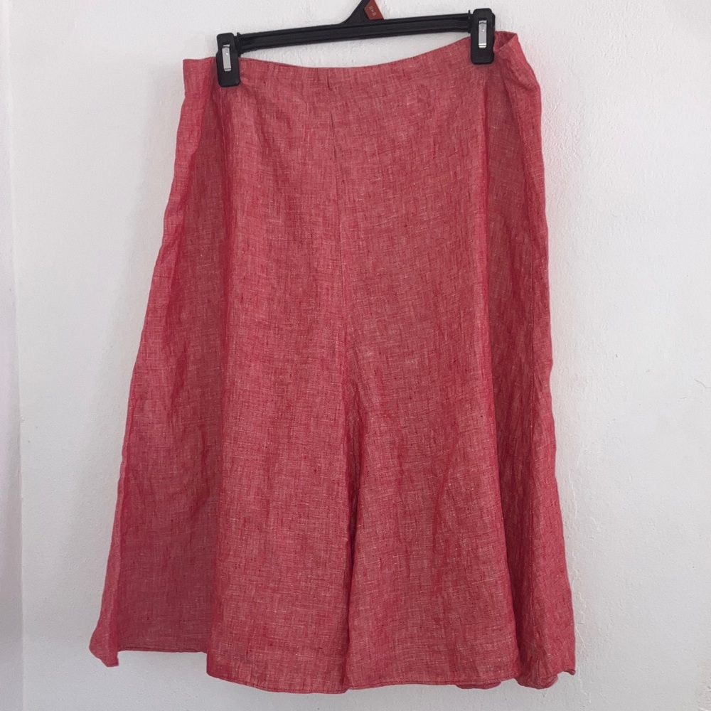 Banana Republic Red A-Line Basic Linen Skirt